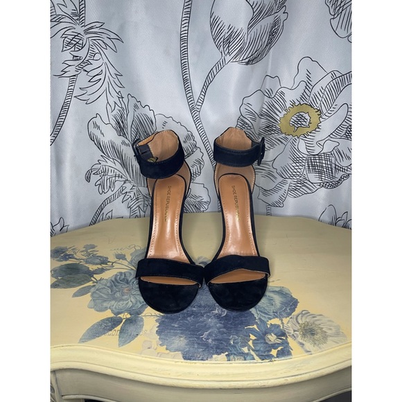 Black Suede Shoe Republic LA Heeled Sandals - Picture 2 of 5